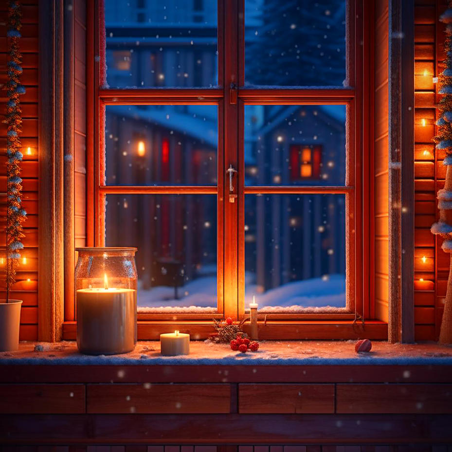 Зимний вид из окна. Новый год